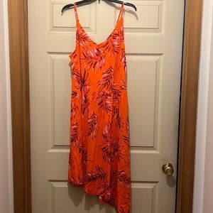 Asymmetrical tropical slit dress